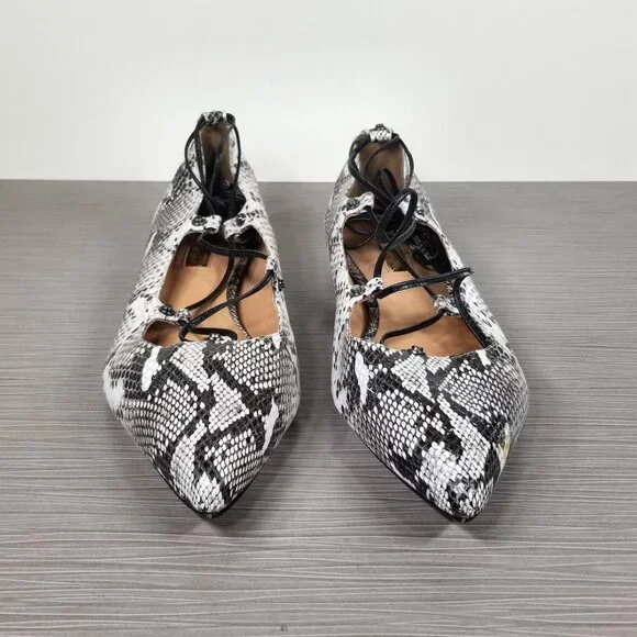 Halogen Owen Ghillie Flat. Snakeskin Black & White Print, Womens Size 9.5 M - Picture 2 of 12